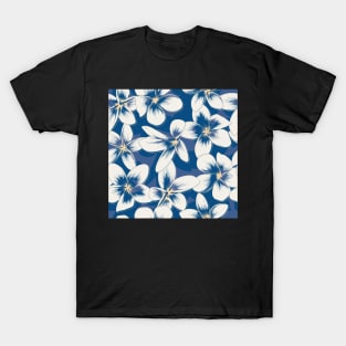 Classic Blue  Frangipani T-Shirt